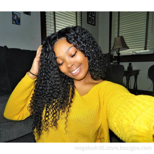 Water Wave Natural Indian Human Hair Lace Wig